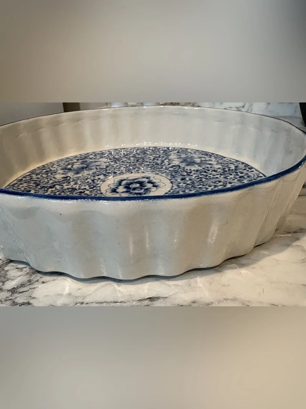 Pier 1 Blue and White Floral Ceramic Baking Dish